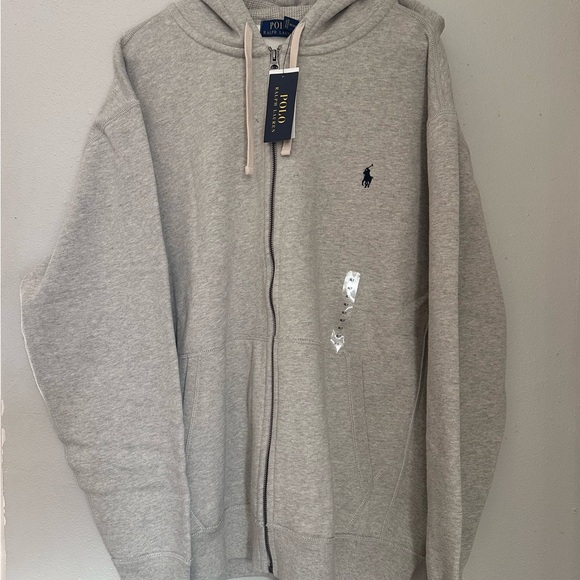 Polo Ralph Lauren Other - Polo Ralph Lauren Waffle Knit Hoodie Full Zip Jacket Gray Men's XLT Gray NWT
